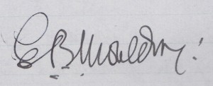 Revd E B Moulding's Signature