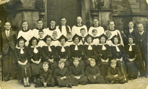 Holy Trinity Church, Waterhead - Mr Howe with the Church choir in about 1950